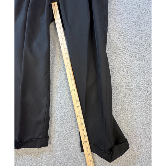 Jos A Bank Mens Dress Pants 38x29 Black Polyester Pleated Traveler - Picture 7 of 14